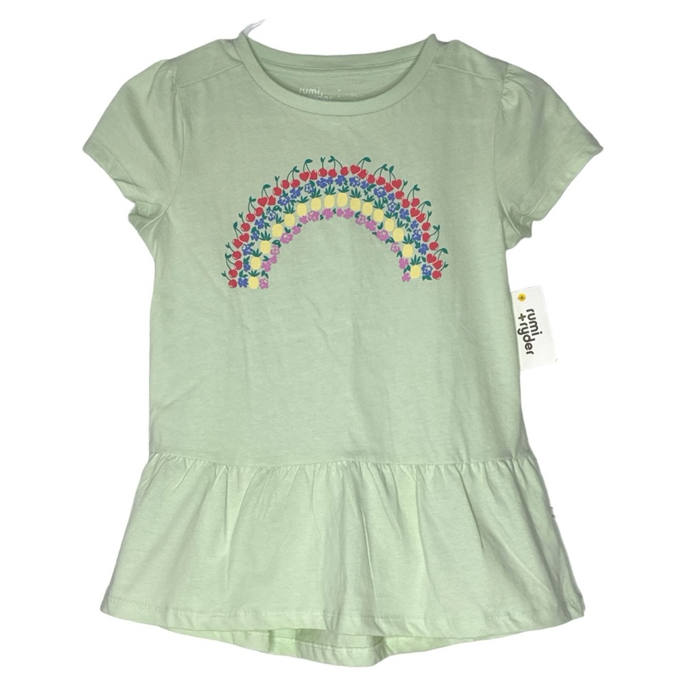 Rumi+Ryder Girls Short Sleeve Rainbow Shirt Top Girls Medium (8-10)